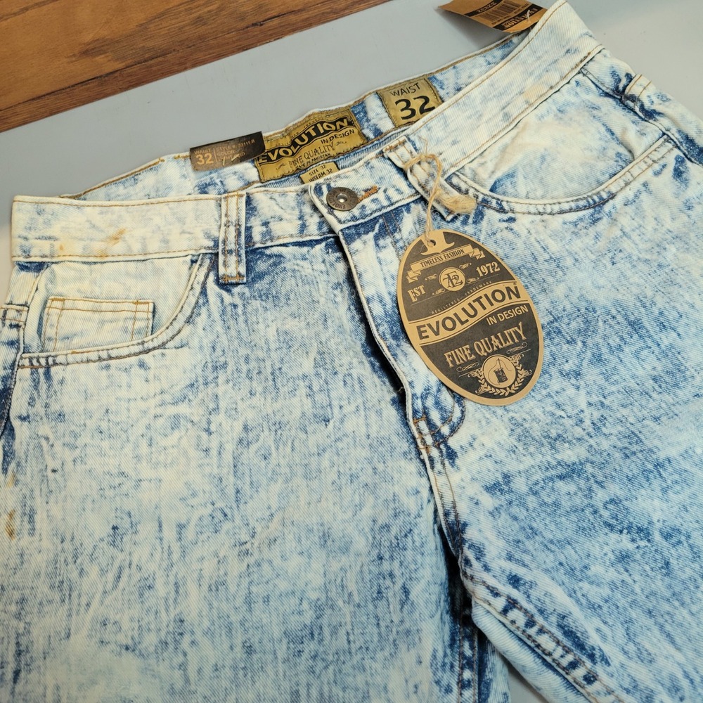 Evolution In Design Mens 32x32 Light Acid Wash Straight Leg Denim Jeans 33111 B